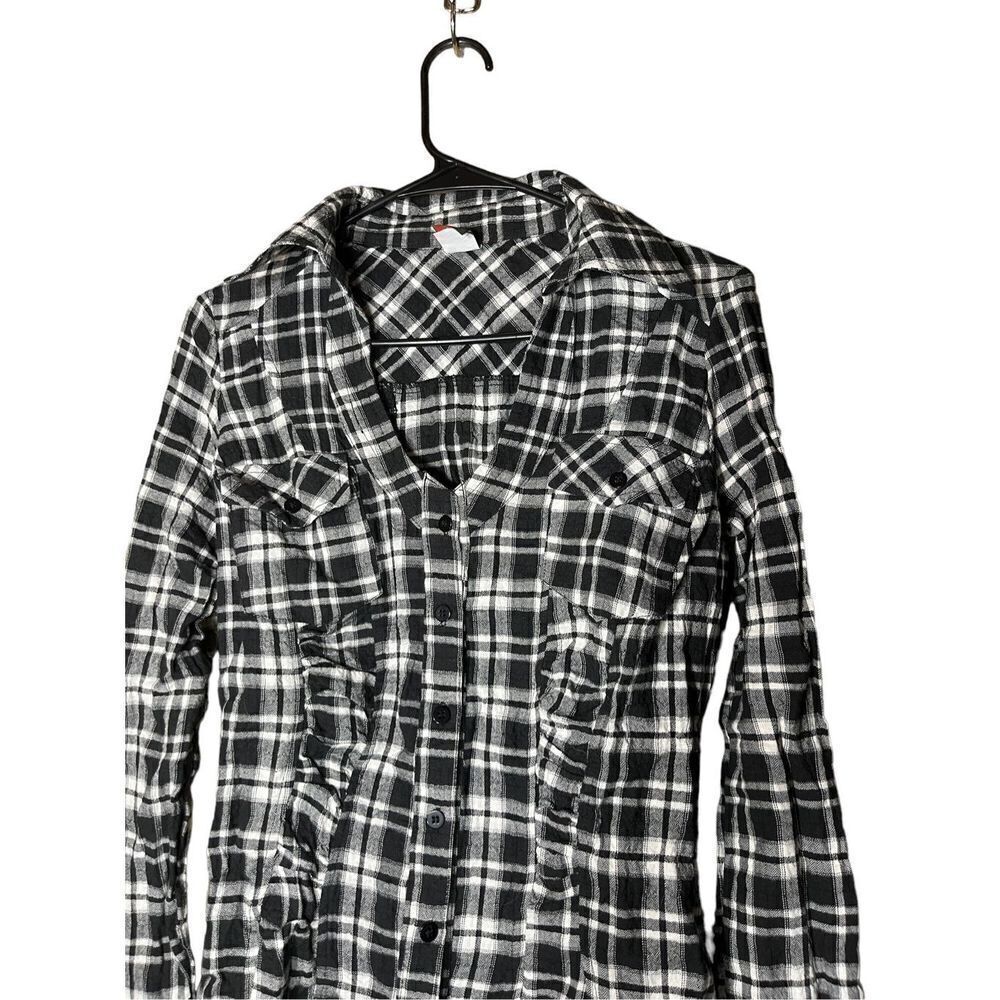 Vintage Y2K Sweet Love Hot Topic Plaid Button‎ Down Shirt Size Small - Picture 2 of 11